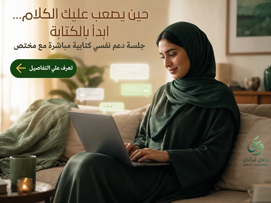 جلسة دعم نفسي كتابية مع مختص